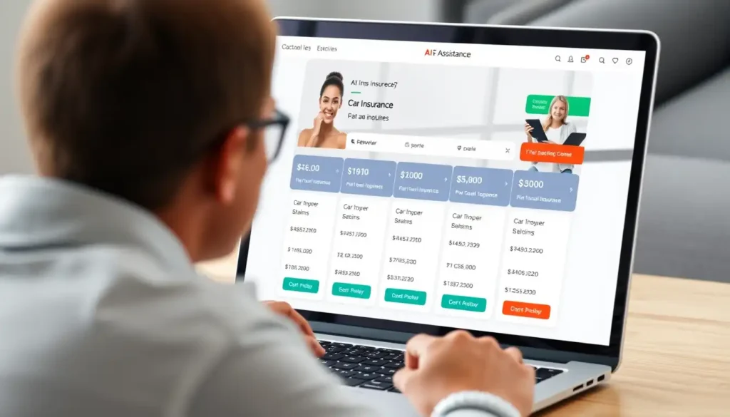 AI chatbot comparing car insurance policies for customer.