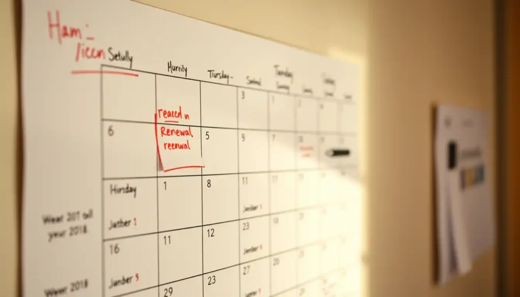 Calendar with marked insurance dates symbolizing productive habit building.
