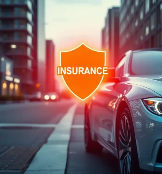 Car protected by comprehensive auto insurance illustration.