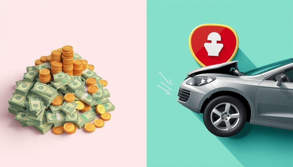 Comparison of insurance cost vs car protection in 2025