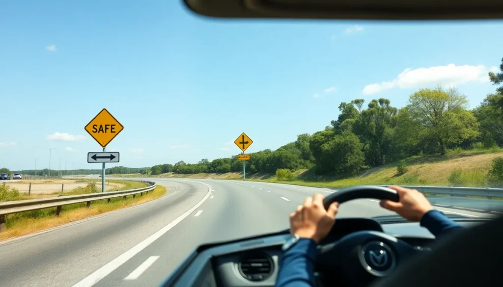 Safe driving on highway helps lower auto insurance premium.