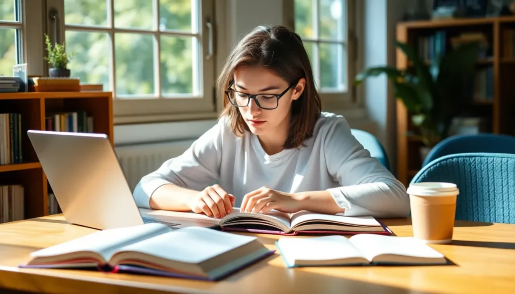 Student maintaining consistency and focus while studying for better productivity.